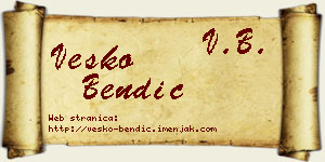 Vesko Bendić vizit kartica